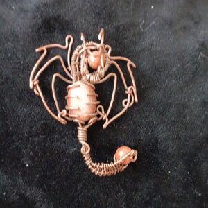 Red sandstone dragon small pendant